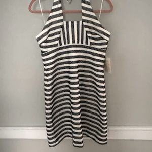 NWT! Trina Turk Black and White Halter Dress - Size 10